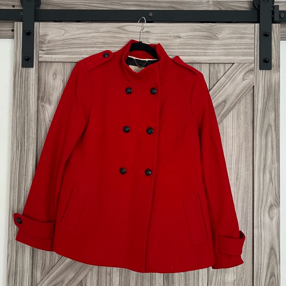 Banana Republic Red Wool Short Peacoat